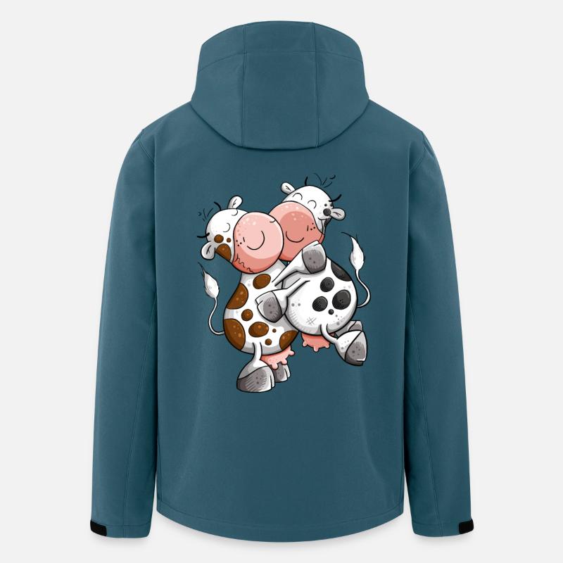 Kuschelnde Kühe I Kuh Kuhscheln - Recycelte Männer Softshell-Jacke von Stanley/Stella - Dunkles Petrol