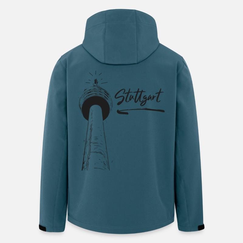 Stuttgart - Stuttgarter Fernsehturm - Recycelte Männer Softshell-Jacke von Stanley/Stella - Dunkles Petrol