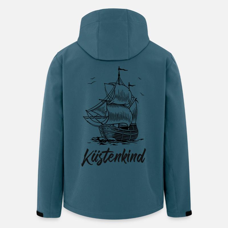 Segelschiff - Küstenkind - Recycelte Männer Softshell-Jacke von Stanley/Stella - Dunkles Petrol
