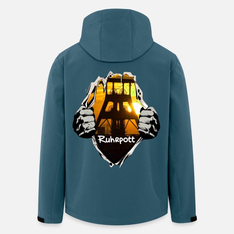 Ruhrpott unterm Shirt - Recycelte Männer Softshell-Jacke von Stanley/Stella - Dunkles Petrol