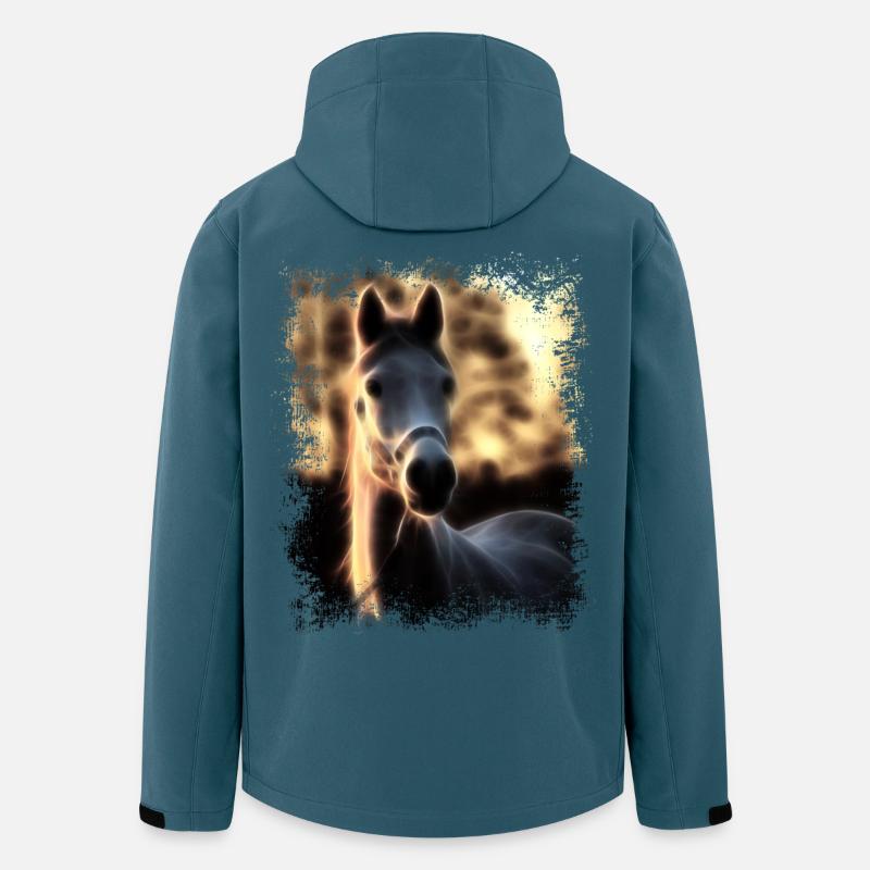 Pferd - Goldener Schimmel - Recycelte Männer Softshell-Jacke von Stanley/Stella - Dunkles Petrol