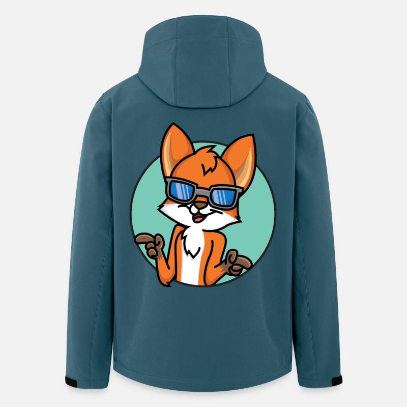 Lustiger Fuchs - Recycelte Männer Softshell-Jacke von Stanley/Stella - Dunkles Petrol