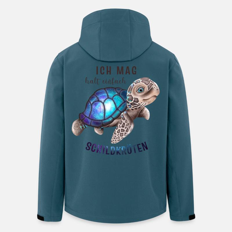 Ich mag halt einfach Schildkröten - Recycelte Männer Softshell-Jacke von Stanley/Stella - Dunkles Petrol