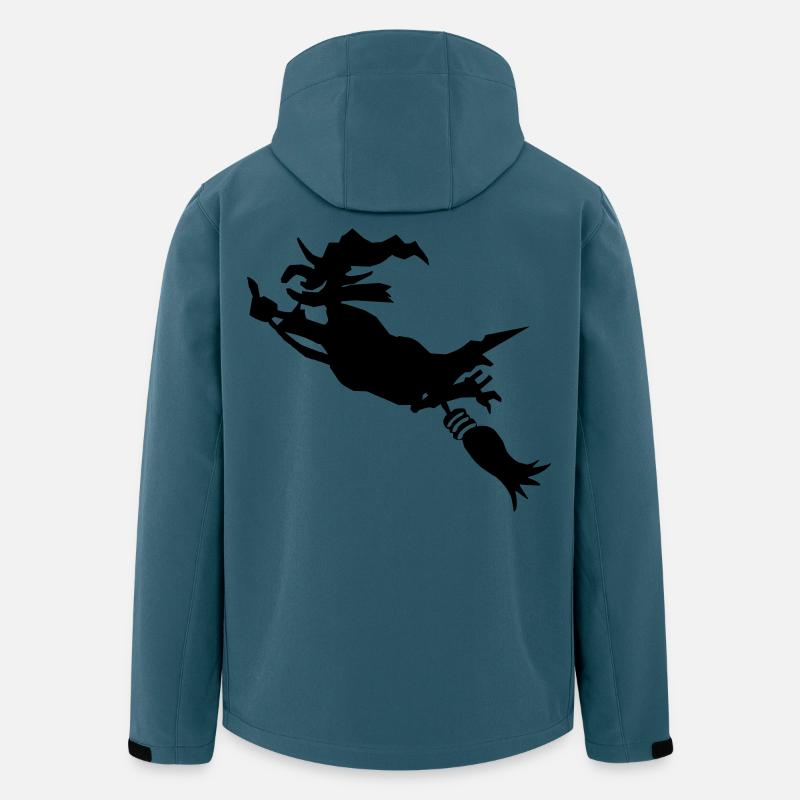 Hexe mit Besen witzig - Recycelte Männer Softshell-Jacke von Stanley/Stella - Dunkles Petrol