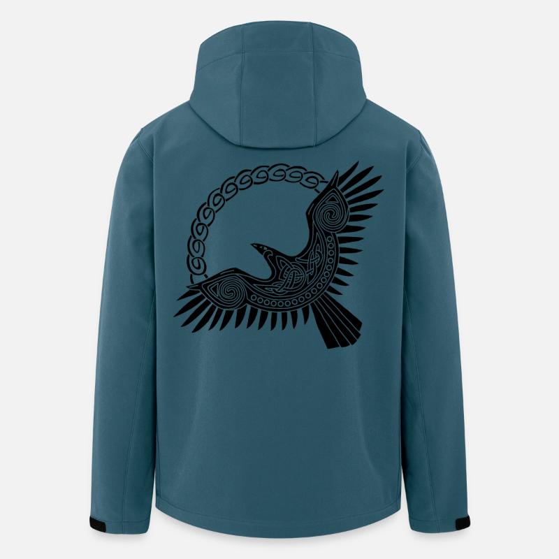 Aigle viking noir - Veste softshell homme en polyester recyclé Stanley/Stella - bleu pétrole foncé