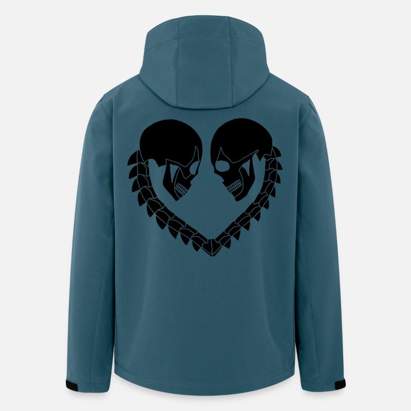 Herz aus schwarzen Schädeln - Recycelte Männer Softshell-Jacke von Stanley/Stella - Dunkles Petrol