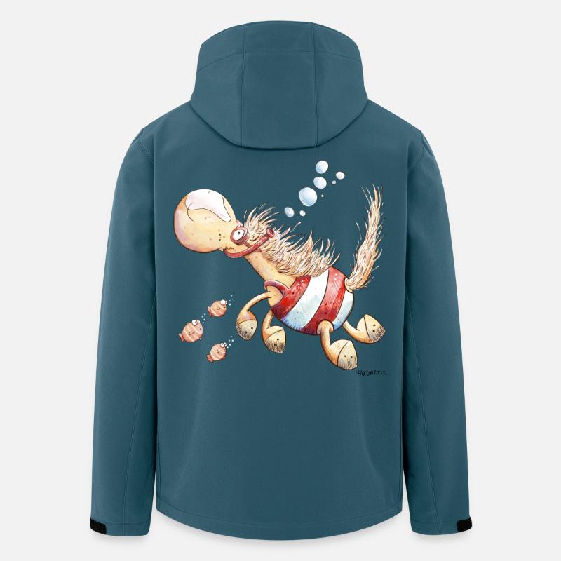 Hippocampe I Wortspiel Schwimmer Pferd - Veste softshell homme en polyester recyclé Stanley/Stella - bleu pétrole foncé