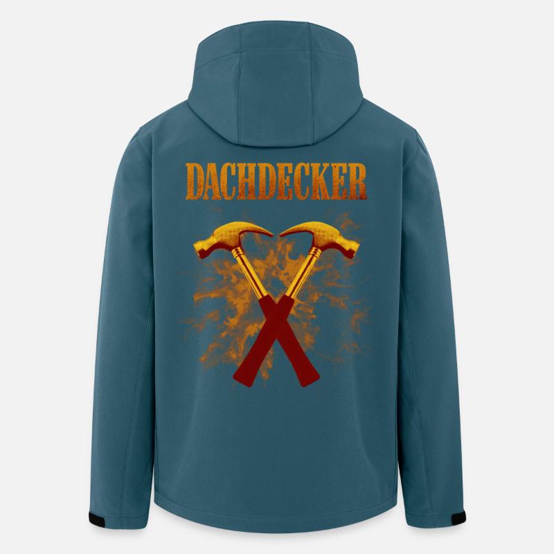 Dachdecker Hämmer Kreuz - Recycelte Männer Softshell-Jacke von Stanley/Stella - Dunkles Petrol