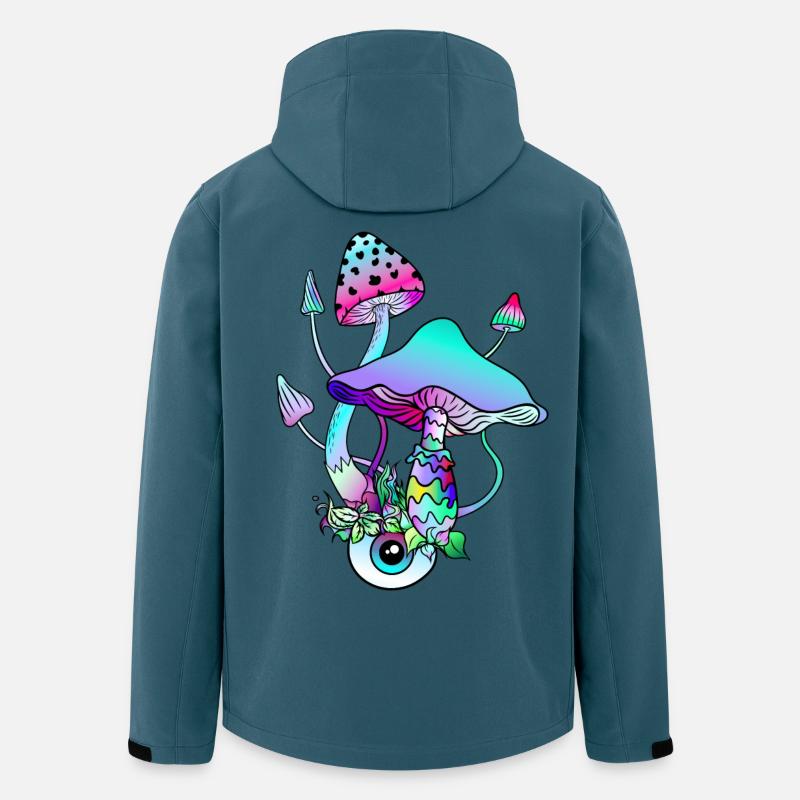 Magic Mushrooms Psychedelic Art - Recycelte Männer Softshell-Jacke von Stanley/Stella - Dunkles Petrol