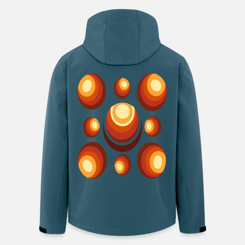 Halbmond Retro Kreismuster - Recycelte Männer Softshell-Jacke von Stanley/Stella - Dunkles Petrol
