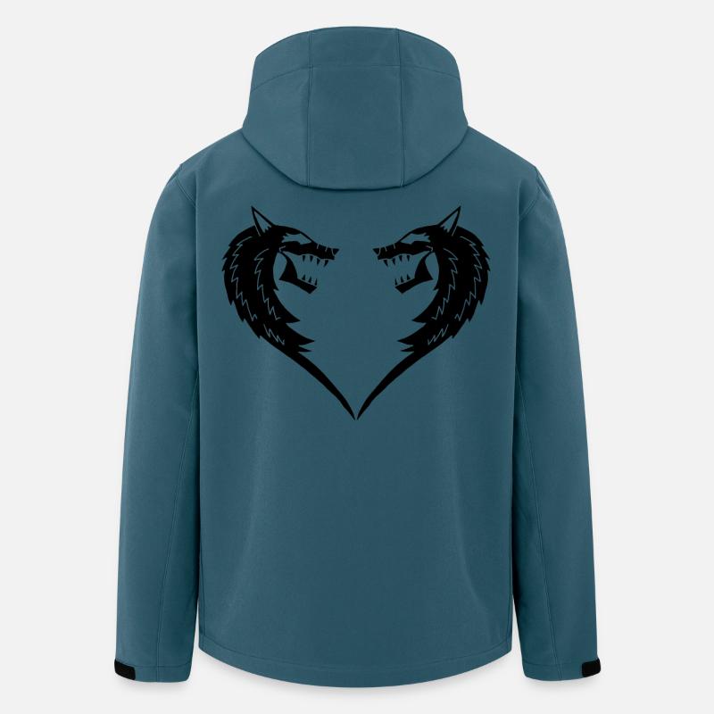 Schwarzes Wolfsherz - Recycelte Männer Softshell-Jacke von Stanley/Stella - Dunkles Petrol