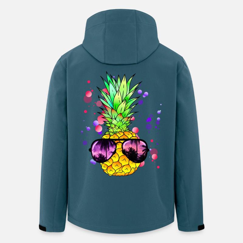 Bunte Ananas Kunst - Recycelte Männer Softshell-Jacke von Stanley/Stella - Dunkles Petrol