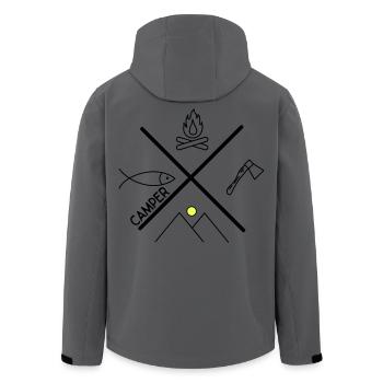 Design amusant pour les campeurs - Veste softshell homme en polyester recyclé Stanley/Stella - bleu pétrole foncé - Dos - AI Model Male 185 light (185cm)