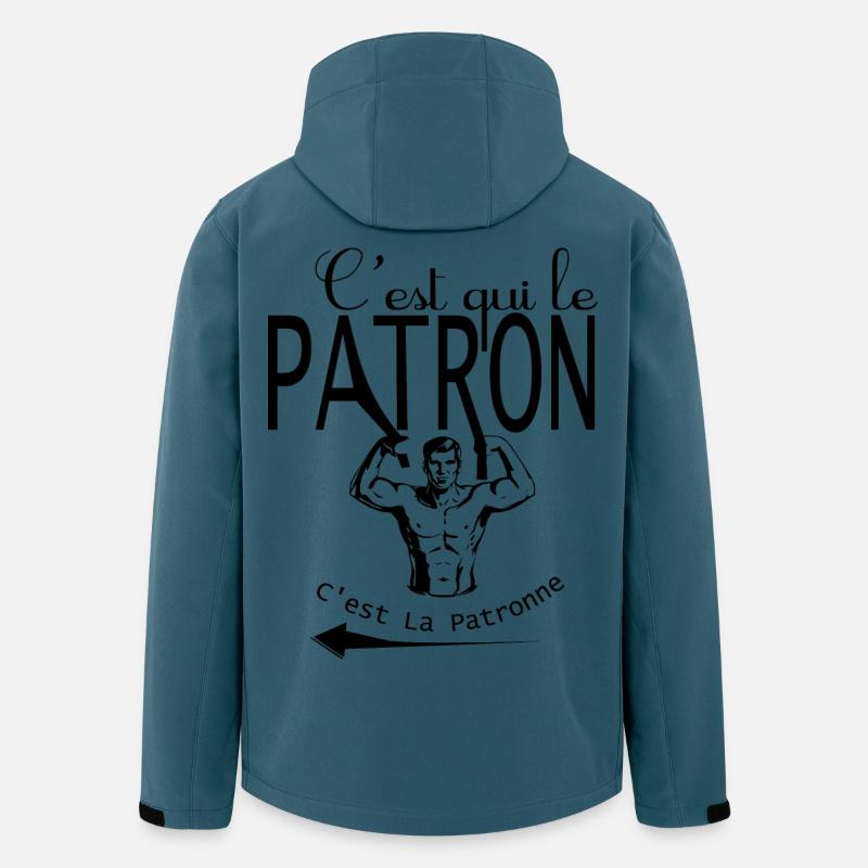 C'est qui le patron - Veste softshell homme en polyester recyclé Stanley/Stella - bleu pétrole foncé
