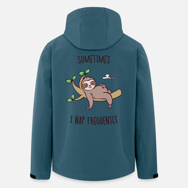 Sleeping Sloth Déclaration Jungle animale fatiguée - Veste softshell homme en polyester recyclé Stanley/Stella - bleu pétrole foncé
