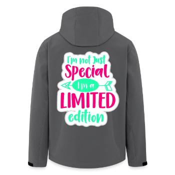 I'm not special, I'm a limited edition* - Men’s Recycled Softshell Jacket by Stanley/Stella - anthracite - Back - AI Model Male 185 light (185cm)