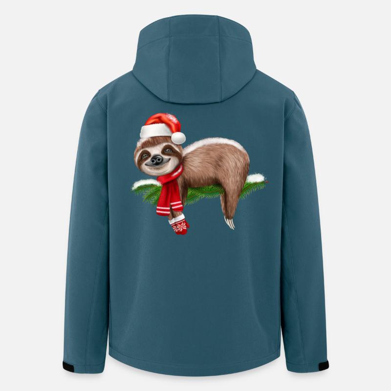 Faultier Weihnachten Weihnachtsbaum - Recycelte Männer Softshell-Jacke von Stanley/Stella - Dunkles Petrol
