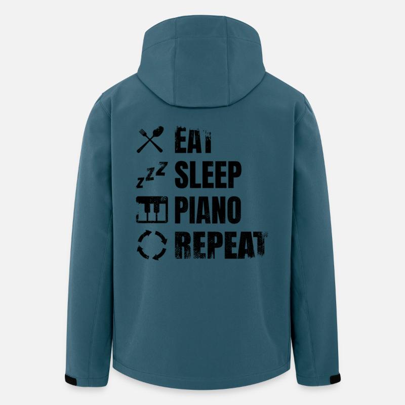 Eat Sleep Piano Repeat - Recycelte Männer Softshell-Jacke von Stanley/Stella - Dunkles Petrol