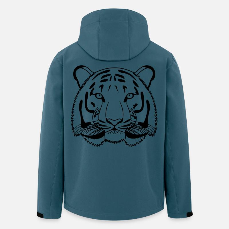 Tiger Kopf - Umriss dunkel - Recycelte Männer Softshell-Jacke von Stanley/Stella - Dunkles Petrol