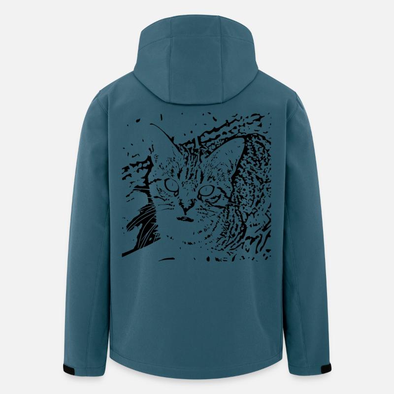 Katze schwarz Kätzchen cute - Recycelte Männer Softshell-Jacke von Stanley/Stella - Dunkles Petrol