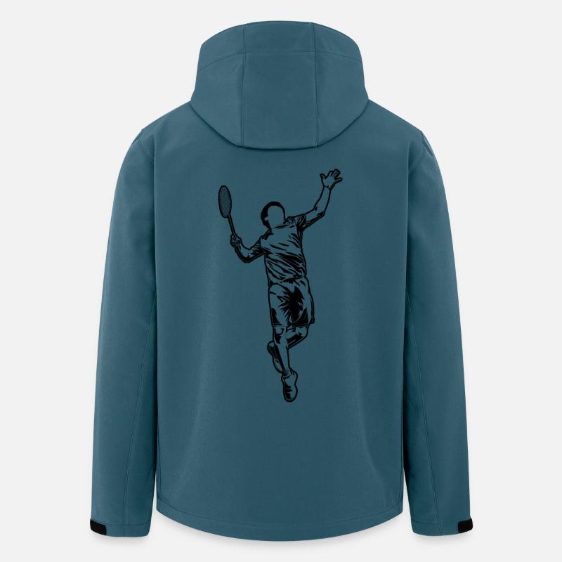 Lustiger Badmintonspieler - Recycelte Männer Softshell-Jacke von Stanley/Stella - Dunkles Petrol