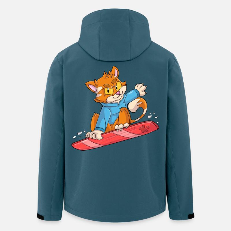 Snowboarder Katze - Recycelte Männer Softshell-Jacke von Stanley/Stella - Dunkles Petrol