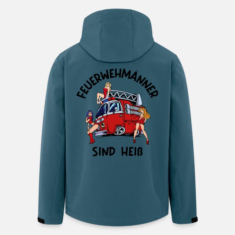 Feuerwehr Brandschutz Lebensretter Statement - Recycelte Männer Softshell-Jacke von Stanley/Stella - Dunkles Petrol