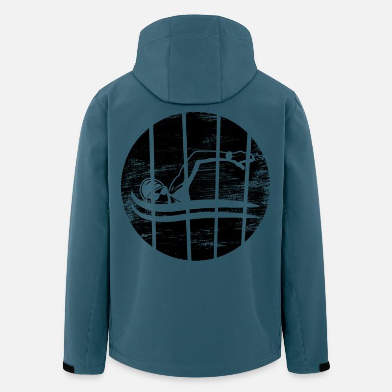 Schwimmer Skizze - Recycelte Männer Softshell-Jacke von Stanley/Stella - Dunkles Petrol