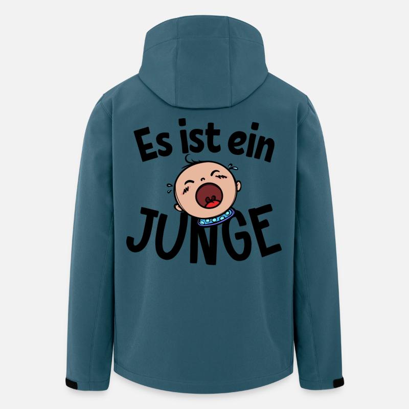 Schwanger Familienglück Statement Babybauch - Recycelte Männer Softshell-Jacke von Stanley/Stella - Dunkles Petrol