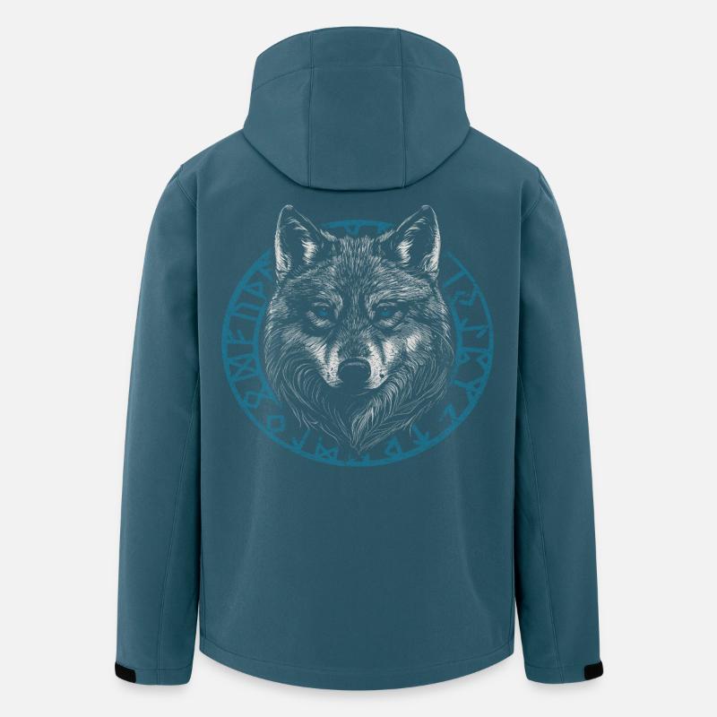 Wikinger Wolf mit Runen - Recycelte Männer Softshell-Jacke von Stanley/Stella - Dunkles Petrol