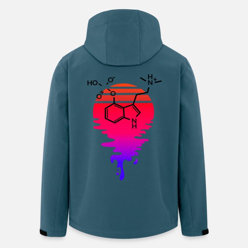 Psilocybin Molecule with Retro Sunset - Men’s Recycled Softshell Jacket by Stanley/Stella - stargazer