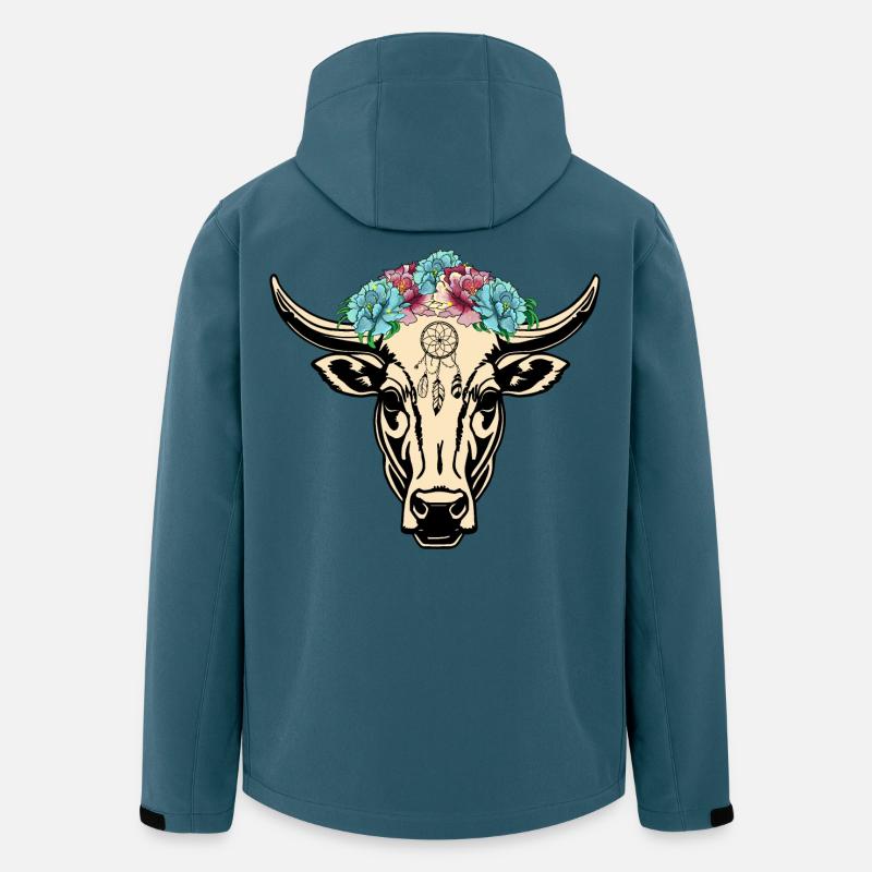 Kuh Hippie Boho - Recycelte Männer Softshell-Jacke von Stanley/Stella - Dunkles Petrol
