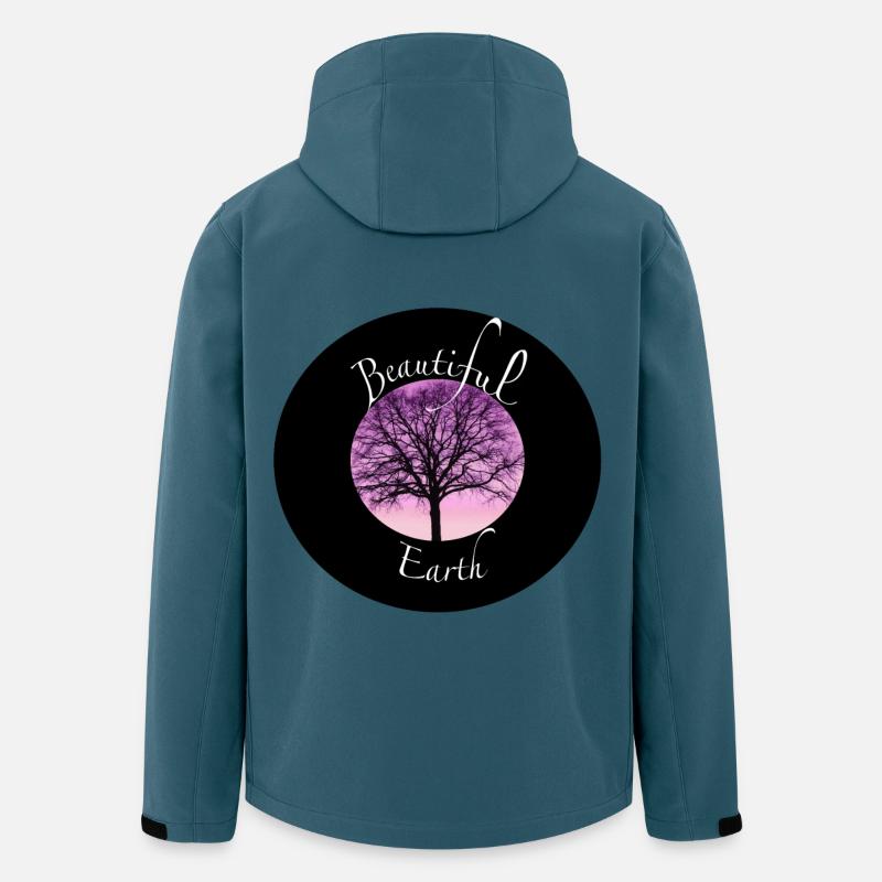 Schöne Erde Baum Silhouette - Recycelte Männer Softshell-Jacke von Stanley/Stella - Dunkles Petrol