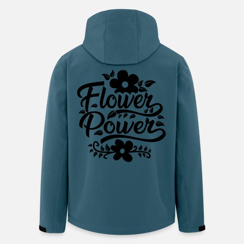 Flower Power - Recycelte Männer Softshell-Jacke von Stanley/Stella - Dunkles Petrol