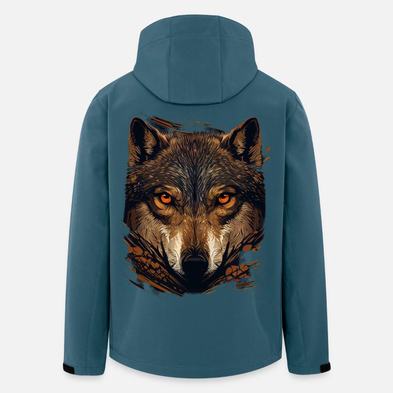 Wolfsblick im Herbstwald - Recycelte Männer Softshell-Jacke von Stanley/Stella - Dunkles Petrol