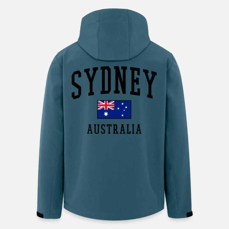 Sydney Australie Drapeau Conception des villes - Veste softshell homme en polyester recyclé Stanley/Stella - bleu pétrole foncé