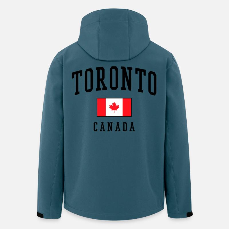 Gaveidé til Toronto Canada Flag Design - Stanley/Stella herre softshelljakke i genanvendt polyester - mørk petrol