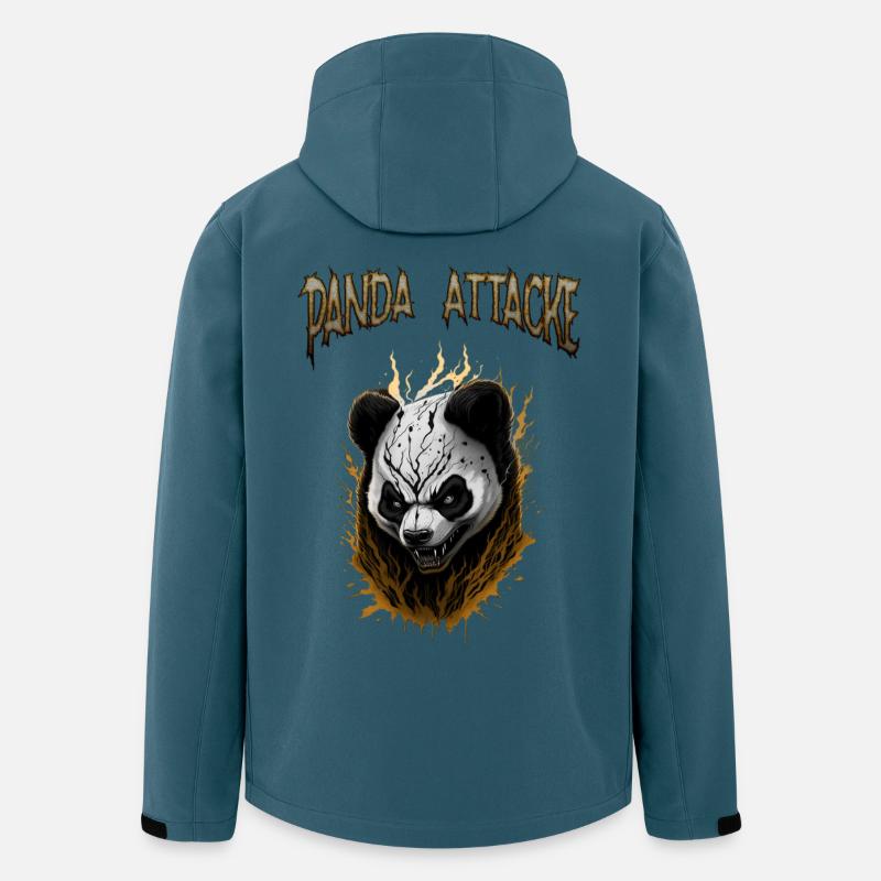 Conception de l’attaquant Dark Panda - Veste softshell homme en polyester recyclé Stanley/Stella - bleu pétrole foncé