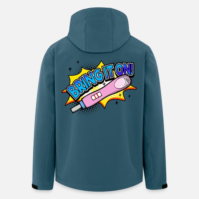 Déclaration de grossesse mère bébé - Veste softshell homme en polyester recyclé Stanley/Stella - bleu pétrole foncé