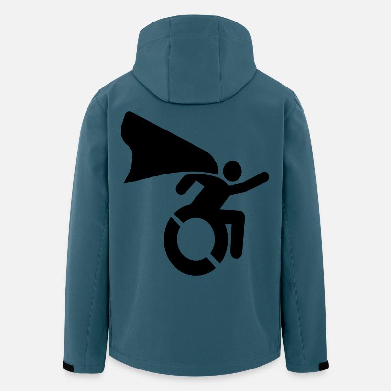Super Rollstuhl Held Mann / Frau mit Umhang* - Recycelte Männer Softshell-Jacke von Stanley/Stella - Dunkles Petrol