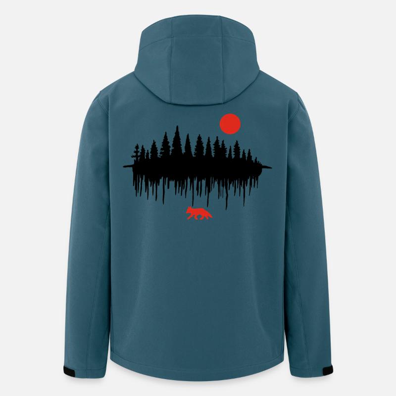 L'appel de la forêt (noir) - Veste softshell homme en polyester recyclé Stanley/Stella - bleu pétrole foncé
