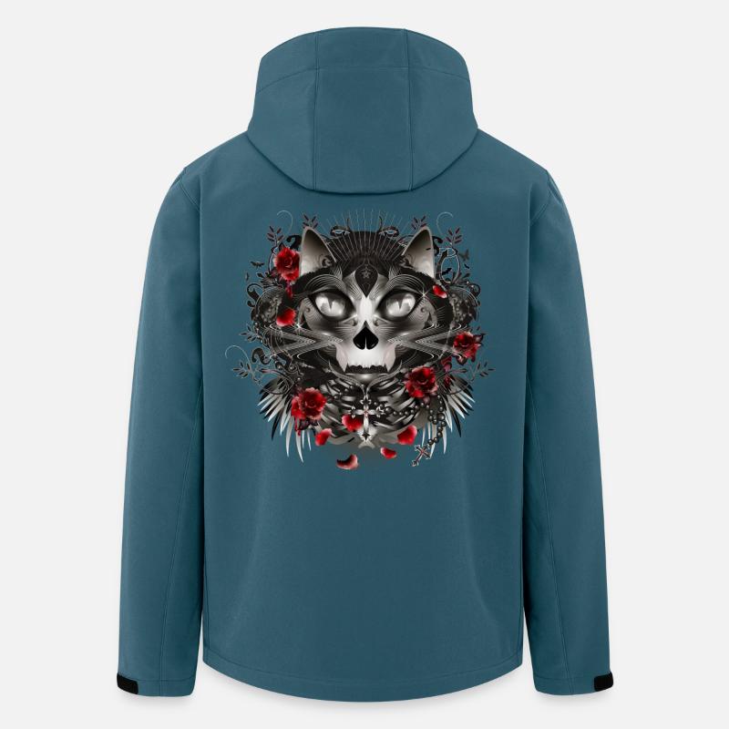 geheimnisvolle Katze im dunklen Rosengarten - Recycelte Männer Softshell-Jacke von Stanley/Stella - Dunkles Petrol
