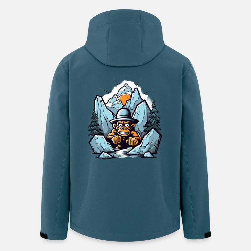Abstract mountain gorilla with hat - Men’s Recycled Softshell Jacket by Stanley/Stella - stargazer