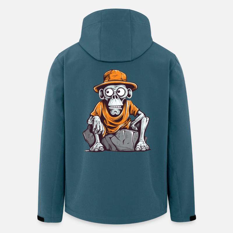 Skull Affe mit Hut und T-Shirt - Recycelte Männer Softshell-Jacke von Stanley/Stella - Dunkles Petrol