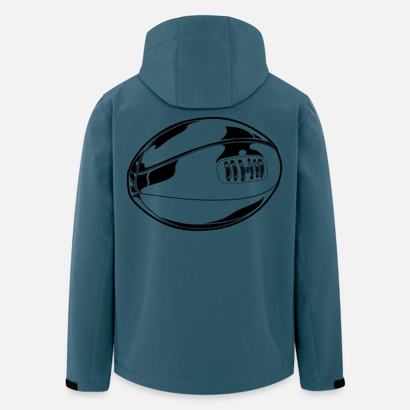 Rugbyball Skizze - Recycelte Männer Softshell-Jacke von Stanley/Stella - Dunkles Petrol