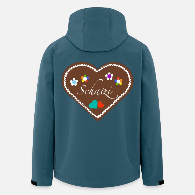 "Jahrmarkt-Liebe" Schatzi div - Recycelte Männer Softshell-Jacke von Stanley/Stella - Dunkles Petrol