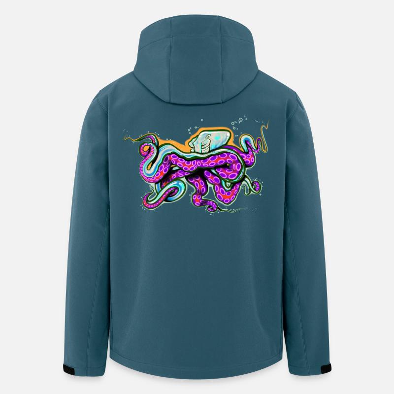 Krake - Recycelte Männer Softshell-Jacke von Stanley/Stella - Dunkles Petrol