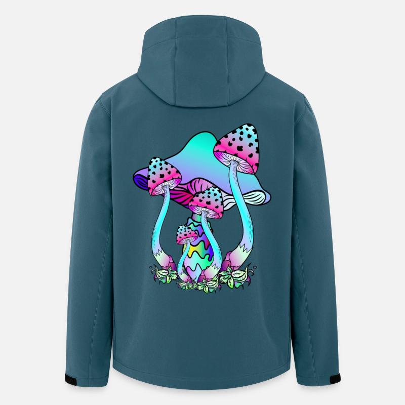 Bunte Neonfarben Pilze - Recycelte Männer Softshell-Jacke von Stanley/Stella - Dunkles Petrol