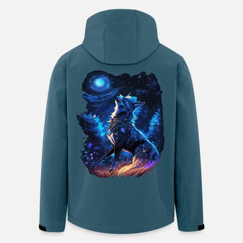 heulender Wolf in mystischer Natur - Recycelte Männer Softshell-Jacke von Stanley/Stella - Dunkles Petrol