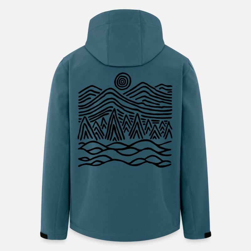 Paysage noir étrange - Veste softshell homme en polyester recyclé Stanley/Stella - bleu pétrole foncé